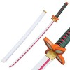 HBCH 104cm Demon Slayer Blade Tanjiro Katana en Bois Épée De Samouraï Cosplay en Anime Accessoire Anime Ninja Sword Jouets Dé