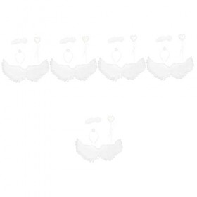 ibasenice 5 Ensembles DAiles DAnge Tenues De Jeu De Rôle Costumes De Cosplay Bandeau Pour Filles Costume DAnge Filles Cost