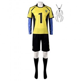 JOHLCR Anime Cosplay Vêtements BLUELOCK Mascarade Danse Soirée Tenue De Sport avec Accessoire Collier Convient pour Le Jeu De