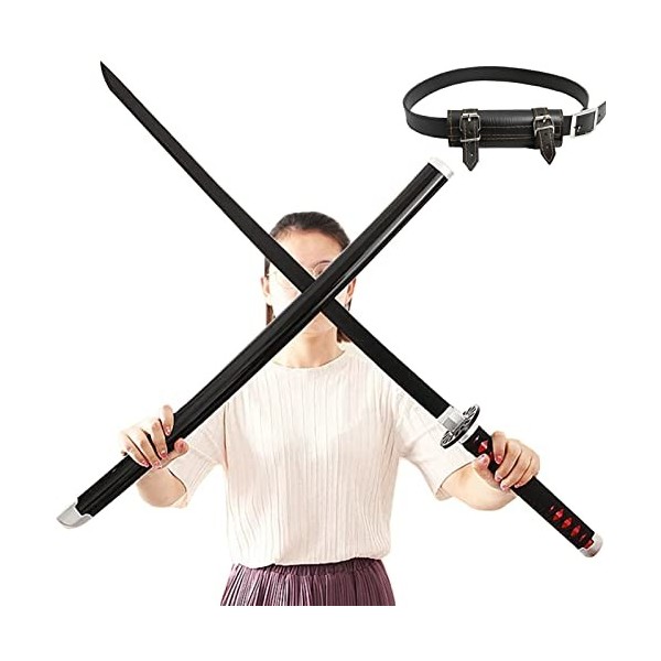 HASMI Sword Katana Samurai En Bois Sword Avec Ceinture Slayer Tanjiro Cosplay Arme Accessoires DAnime Japonais Ninja Épée/10