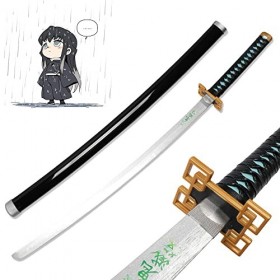 XFAK Katana Épée De Samouraï en Bois Anime Demon Slayer Katana Cosplay Tokitou Muichirou Jouet Épée pour Enfants Les Amoureux