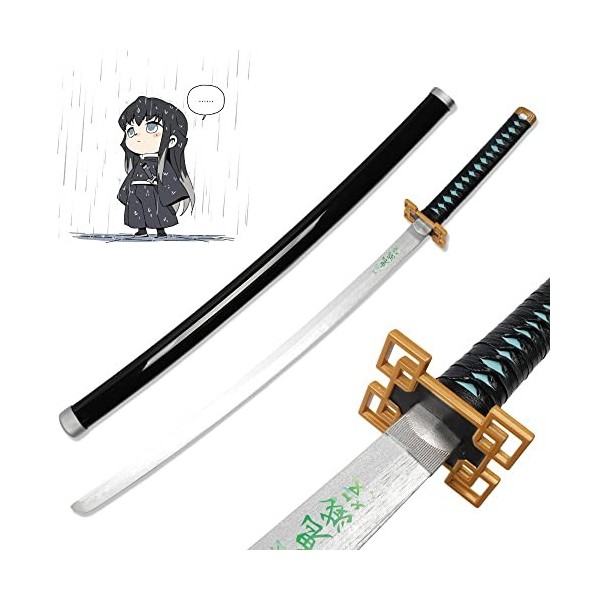 XFAK Katana Épée De Samouraï en Bois Anime Demon Slayer Katana Cosplay Tokitou Muichirou Jouet Épée pour Enfants Les Amoureux