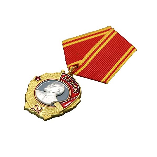 Badge de médaille militaire CCCP Ordre soviétique de Lenin avec ruban, accessoire de costume
