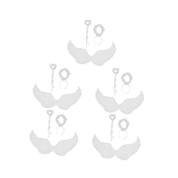 ibasenice 4 Ensembles Halloween Costume Halloween Accessoires Fille Vêtements Aile DAnge Pour La Partie Ailes DAnge Et Enfa
