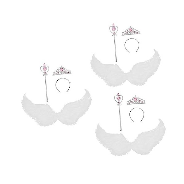 ibasenice 4 Ensembles Halloween Costume Halloween Accessoires Fille Vêtements Aile DAnge Pour La Partie Ailes DAnge Et Enfa