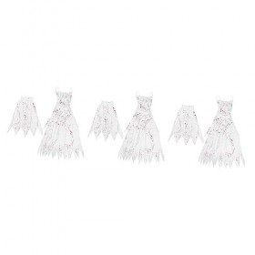SAFIGLE 3 Pièces Halloween Costumes De Mariée Halloween Accessoires Blanc Tenues Robes De Mariée Maison Hantée Costumes Horri