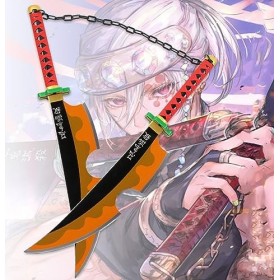 Épée De Samouraï Uzui Tengen De Demon Slayer, Lame en Bois Accessoire De Cosplay, 2 Pièces, Jouets pour Enfants, Fan DAnime,