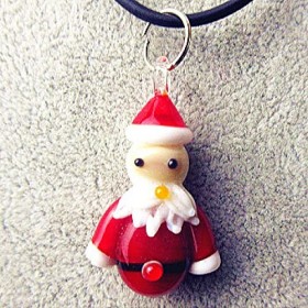 HUANSUN 6 pièces Figurines en Verre Pendentif Miniature Ornements Mignons Accessoires de Collier à Faire soi-même, Bourgogne