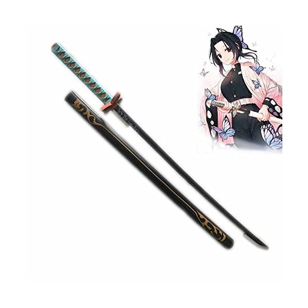 WANHUI Sabre Japonais Épée Demon Slayer Cosplay Kochou Shinob Sword 104cm/41inch Epee de Samourai en PU Caoutchouc Accessoire