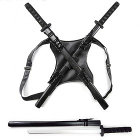 KAnduo Épée De Samouraï Cosplay avec Fourreau, Deadpool Double Couteau Teenage Mutant Cos Habiller Les Accessoires De Jeu Jou