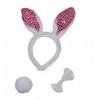 COOLMP Lot de 12 - Accessoires déguisement Lapin Bunnys Rose Paillettes