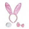 COOLMP Lot de 12 - Accessoires déguisement Lapin Bunnys Rose Velours