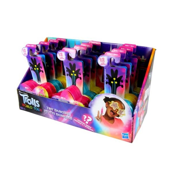 Trolls World Tour Tiny Dancers Series 1 Lot de 12 boîtes aveugles CDU – Chaque boîte contient 1 paire de lunettes de soleil, 