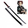 CClz Couteau Sword En Bois de Bois Arme En Bambou Lame Katana Samurai Épée Pour Halloween Habille Des Accessoires Pour Enfant