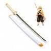 CClz Couteau Sword En Bois de Bois Arme En Bambou Lame Katana Samurai Épée Pour Halloween Habille Des Accessoires Pour Enfant