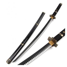 CClz Couteau En Bois, Épée Arme 100 Cm Roronoa Zoro Cosplay Katanas Lame Épée Arme Accessoire Katana Japonais Fait À La Main 