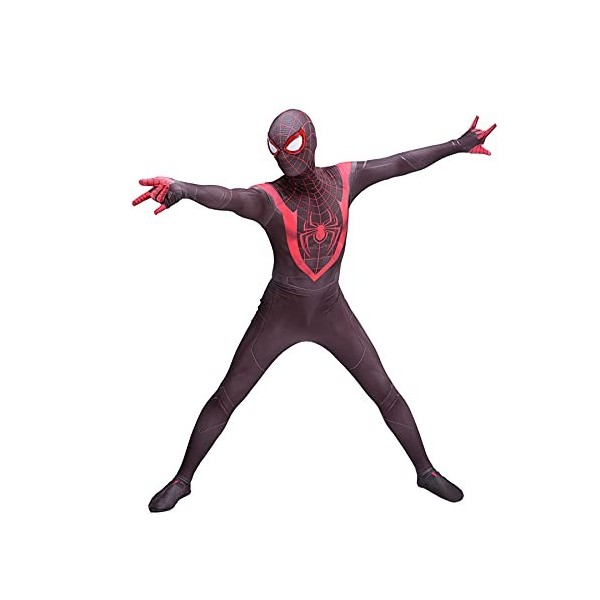 Cosplay Spiderman Combinaison Vêtements Garçon Miles Morales Fans Cinéma Collants Costume Adulte Enfants Halloween Onesies Av
