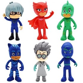 6 Pièces Ensemble Figurines, Figurine Masks Pyjamasques Coffret Héros, Décorations De Gâteau Masks Pyjamasques Coffret Héros,