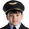 Dress Up America Chapeau de pilote - Casquette de capitaine de compagnie aérienne noire - Accessoire de costume de pilote pou