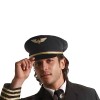 Dress Up America Chapeau de pilote - Casquette de capitaine de compagnie aérienne noire - Accessoire de costume de pilote pou