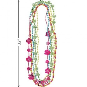 amscan Lot de 5 colliers de perles tropicales assortis pour déguisement de Luau - En plastique - 81,3 cm