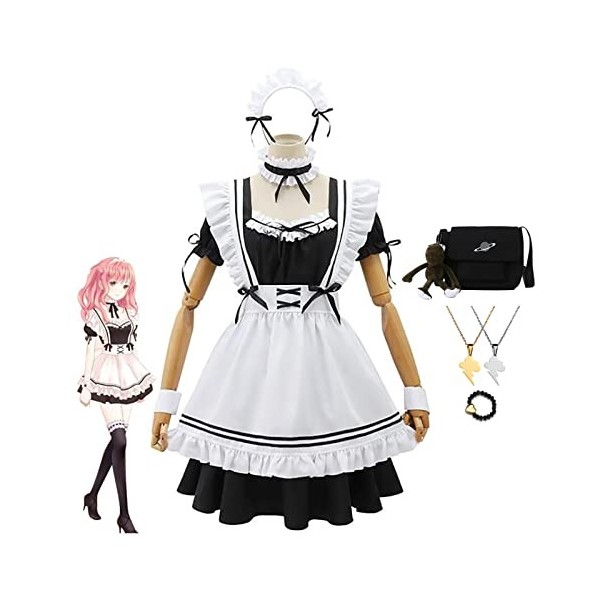 Anime Cosplay Vêtements Miracle Nikki Tenue De Femme De Chambre Uniforme Avec Accessoires Convient pour Les Jeux De Scène, Le