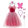 DAONPHARI Filles Cendrillon Robe Princesse Costume + Accessoires Ensemble Conte de Fées Cosplay Halloween Carnaval Costumes N