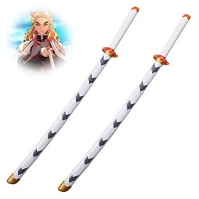 Uvency Accessoires DÉpées de Samouraï En Bois, Anime Rengoku Kyoujurou Katana Pour Les Amateurs DAnime, Jouets DAccessoire