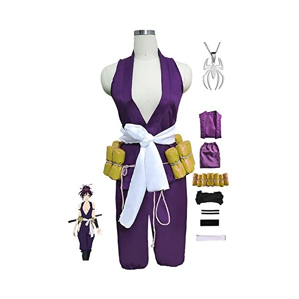 JOHLCR Anime Jigoku Raku Cosplay Vêtements Mascarade Danse Soirée Uniforme Avec Collier Déguisement De Carnaval Dhalloween p