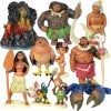 10 pièces/ensemble dessin animé Moana princesse légende Vaiana Maui chef Tui Tala Heihei Pua figurine décor jouets pour enfan