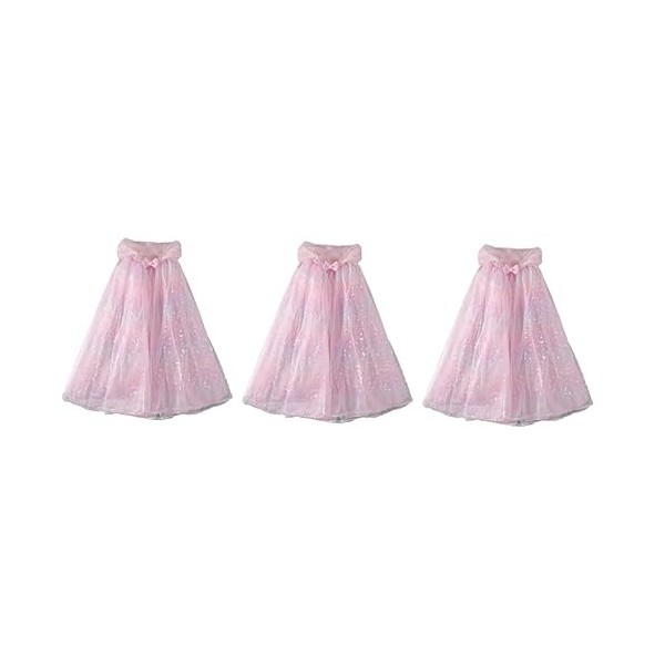 ibasenice 3 Pcs Enfants Maille Cape Robes Pour Filles Vêtements De Mode Filles Costumes Sequin Tulle Cape Princesse Cape À Ca