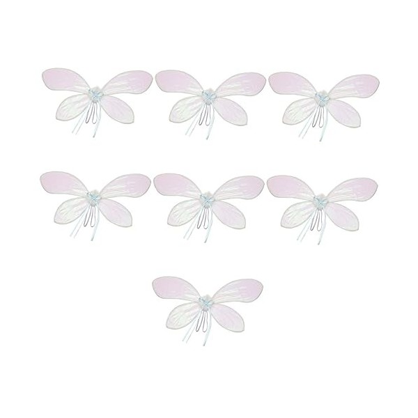 COHEALI 7 Pièces Ailes De Papillon Colorées Décor De Princesse Robe De Bal Robe Blanche Ailes danimaux Ailes De Costume Acce