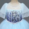 7PCS Filles Elsa Costume avec Accessoires Princesse Habillage Cosplay Ice Queen Fantaisie Robe Enfants Halloween Party Noël C