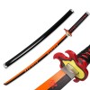 XFAK Katana Tanjiro Épée en Demon Slayer Épée DAnime en Bois Cosplay Épée Anime Japonaise Jouet Épée Ninja Halloween Accesso