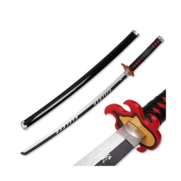 XFAK Katana Tanjiro Épée en Demon Slayer Épée DAnime en Bois Cosplay Épée Anime Japonaise Jouet Épée Ninja Halloween Accesso