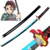 XFAK Katana Tanjiro Épée en Demon Slayer Épée DAnime en Bois Cosplay Épée Anime Japonaise Jouet Épée Ninja Halloween Accesso