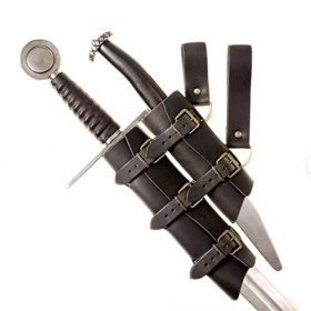Grenouille De Poignard Dépée Rétro Médiévale, Grenouille Réglable De Ceinture Dépée En Cuir De Double Épée Pour Le Costume 