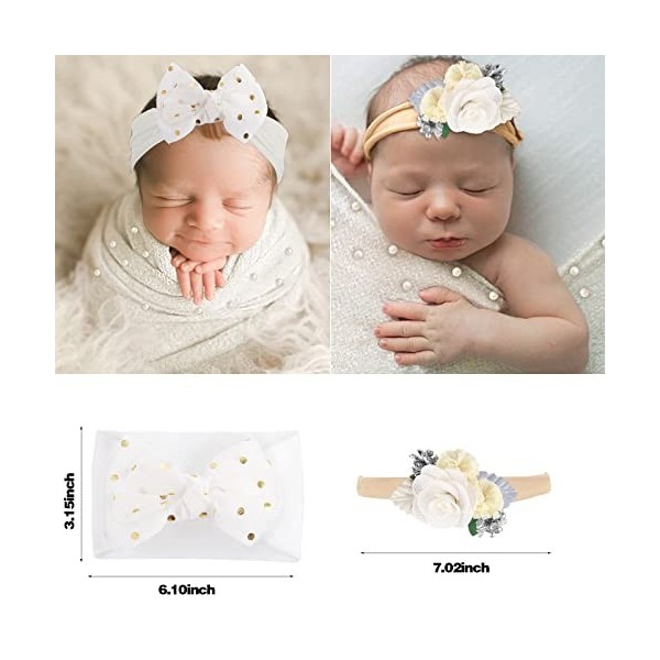Lot de 4 accessoires photo pour nouveau-né, accessoires photo pour nouveau-né, couverture à faire soi-même avec bandeaux, kit