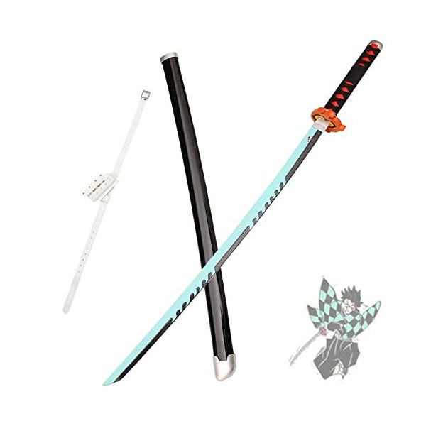 HASMI Lame de Tueur de Démons, Épée En Bambou, Katana Japonais, Accessoires de Cosplay, Jouets, Couteau DArme Décoratif Avec