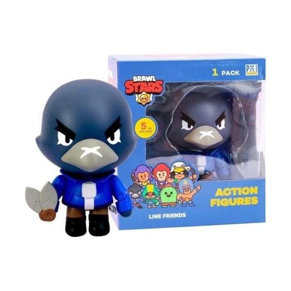 Brawl Stars Figurine articulée Crow | 11,4 cm de Haut | P.M.I. Ofically Licensed Toys | Supercell | Cadeau pour Joueur vidéo 