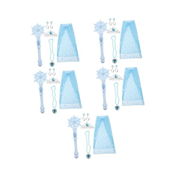 Abaodam 5 Ensembles Neige Bleu Costumes Bleu Tenue Filles Costume Costumes De Bal Bleu De Bal Costume Princesse Manteau Cospl