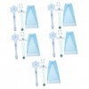 Abaodam 5 Ensembles Neige Bleu Costumes Bleu Tenue Filles Costume Costumes De Bal Bleu De Bal Costume Princesse Manteau Cospl