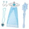 Abaodam 5 Ensembles Neige Bleu Costumes Bleu Tenue Filles Costume Costumes De Bal Bleu De Bal Costume Princesse Manteau Cospl