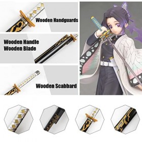 NIANXINN Accessoire DÉpée de Samouraï En Bois, Lame de Tueur de Démons Cosplay Butterfly Ninja 1: 1 Anime Ninja Weapon Toys,
