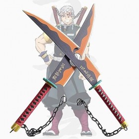 82cm Épée De Samouraï, Jouets De Lame De Bambou, Accessoires De Katana Anime Uzui Tengen, Épées De Tueur De Démons