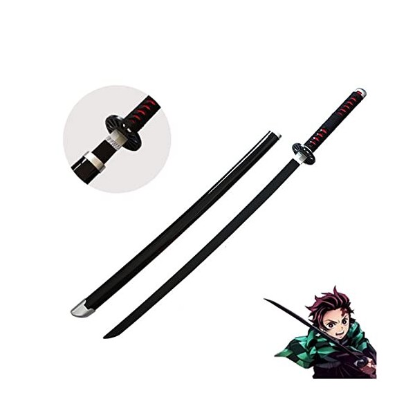LixLan PU Mousse Tanjiro samouraï épée démon Tueur Lame Japonais Katana Arme en Bois Cosplay Anime épée Halloween Accessoire 