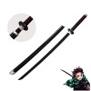 LixLan PU Mousse Tanjiro samouraï épée démon Tueur Lame Japonais Katana Arme en Bois Cosplay Anime épée Halloween Accessoire 