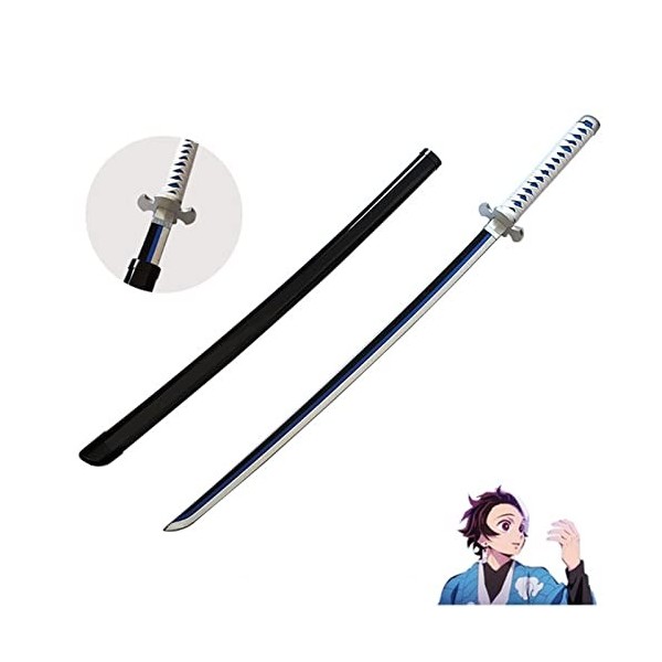 LixLan PU Mousse Tanjiro samouraï épée démon Tueur Lame Japonais Katana Arme en Bois Cosplay Anime épée Halloween Accessoire 