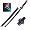 JRPT Slayer Sword Tanjiro Sword En Bois Samurai Sword Jouet Avec Porte-Couteau Et Ceinture Sword Katana Pour Les Accessoires 