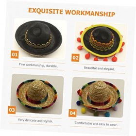 ibasenice 18 Pièces Tenues De Jeu De Rôle Sombrero Mexicain Élastiques À Cheveux Mini Élastiques À Cheveux pour Enfants Mini 